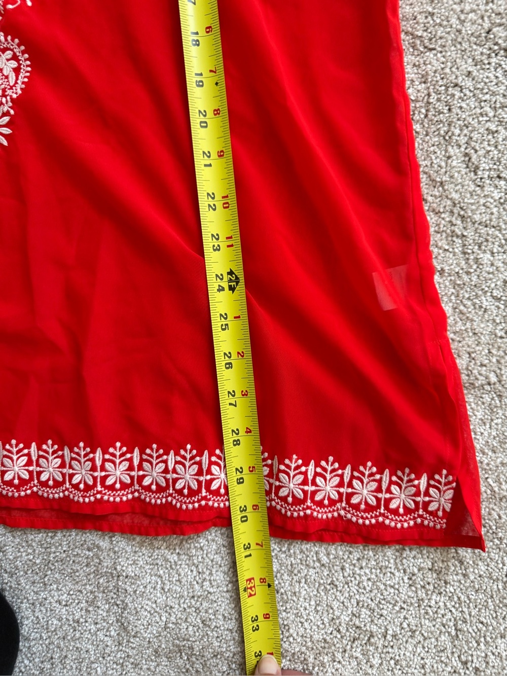 Antonio Melani Orange Sheer Embroidered Tunic / Swim Cover-Up – Size Small (EUC) - Picture 3 of 6